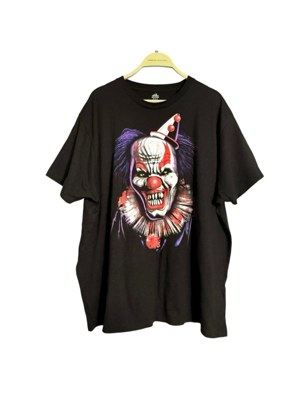 Creepy Halloween Clown Tshirt Men Size 2XL 50 52 Joker Scary Costume Spooky Face